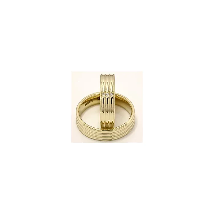 Gifteringer i 14 karat gull 0,024 ct - par