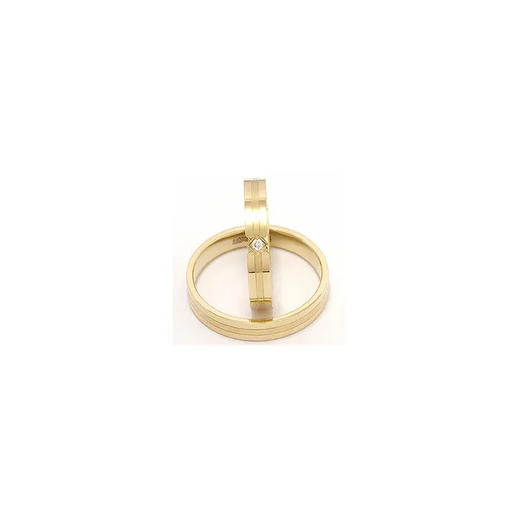 diamant gifteringer i 14 karat gull 0,018 ct - par
