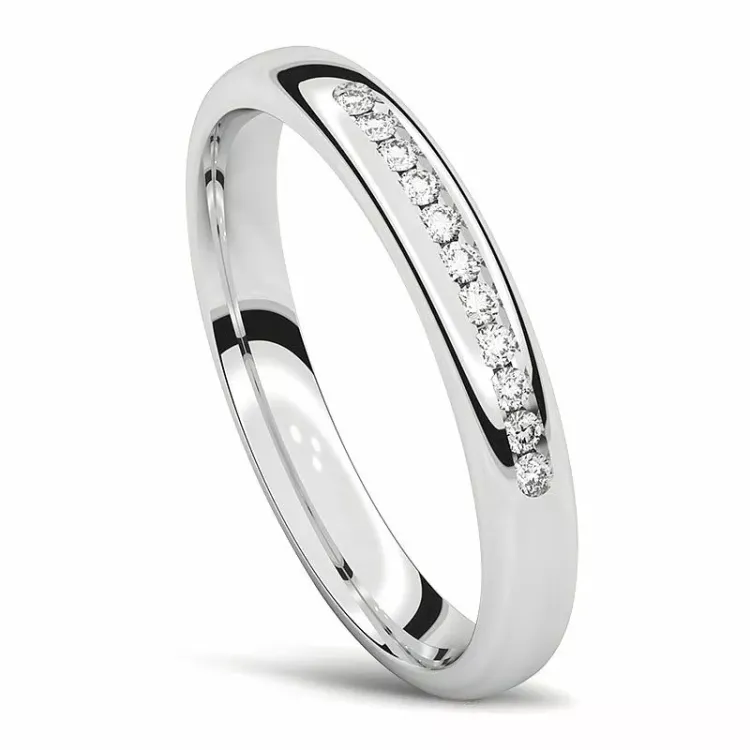diamant giftering i 14 karat hvitt gull 0,008 ct
