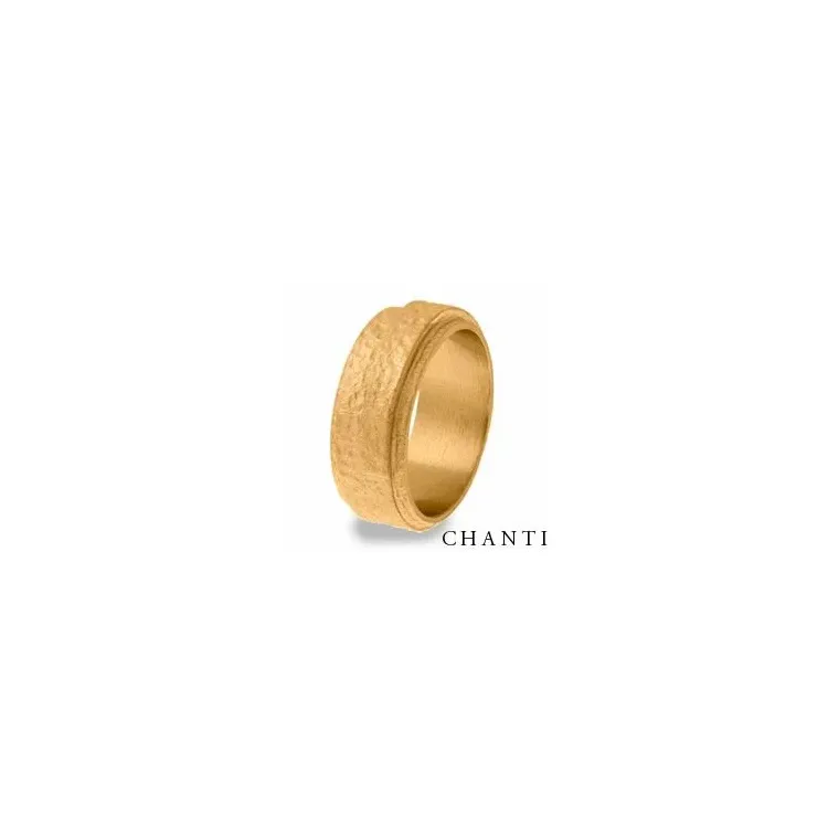 Hamret giftering i 14 karat gull
