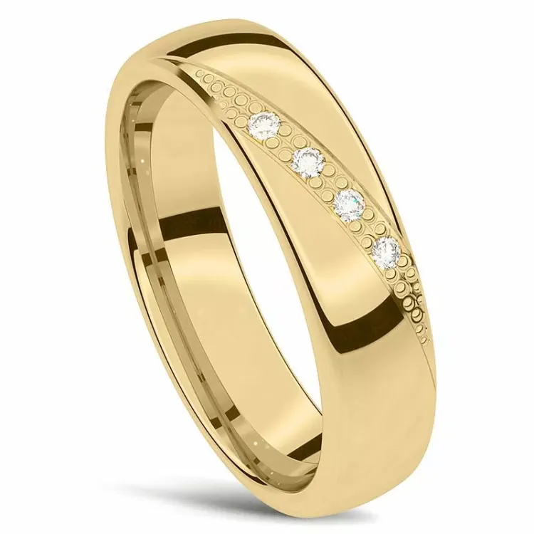 Damering i 14 karat gull 0,01 ct