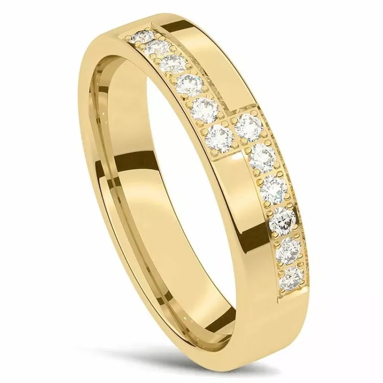 Damering i 14 karat gull 0,0165 ct