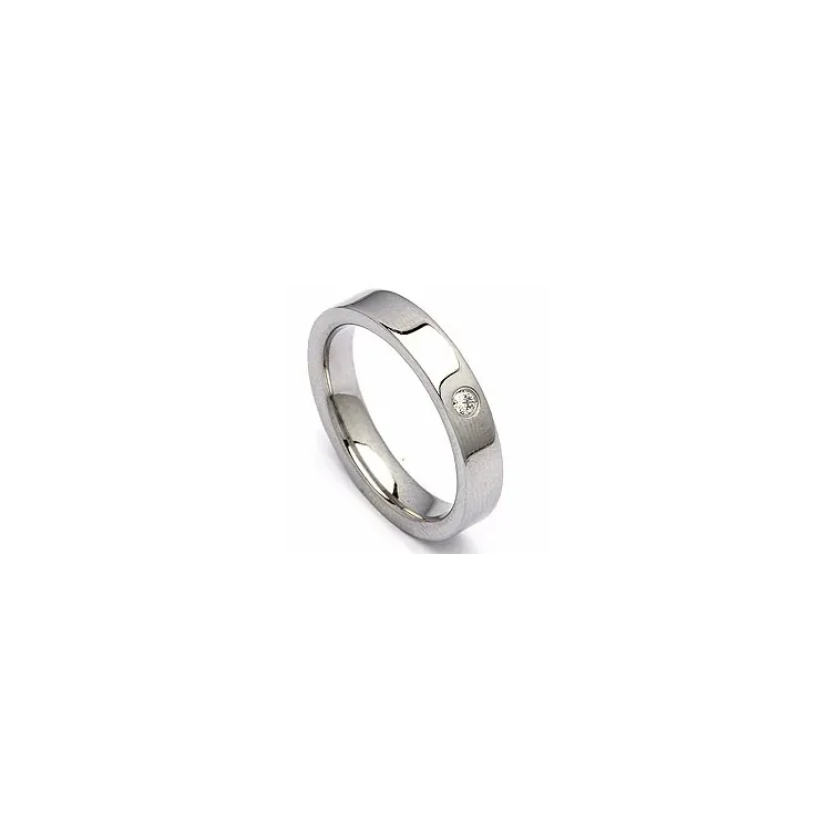 Giftering i stål 0,05 ct