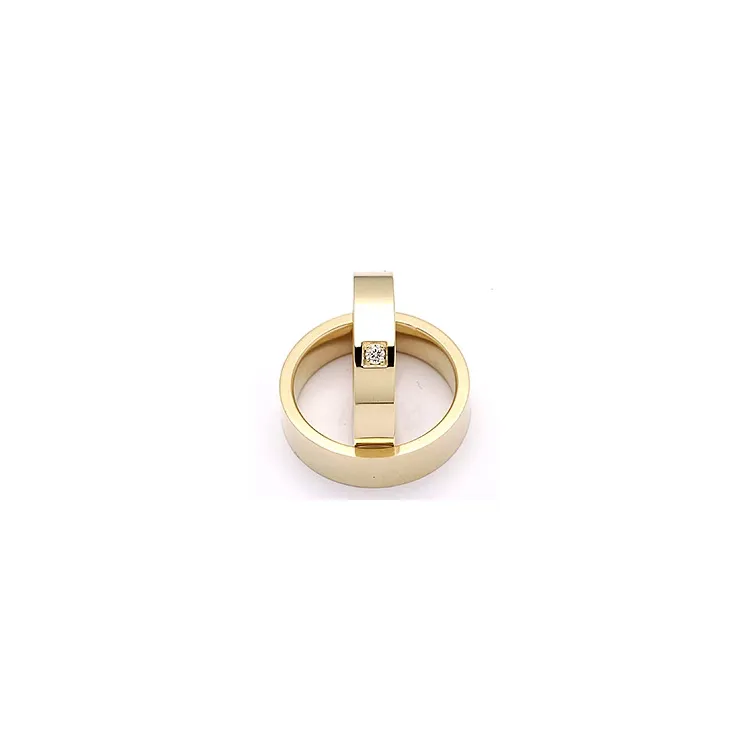 gifteringer i 14 karat gull 0,05 ct - par