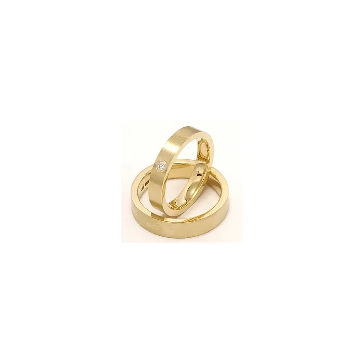 Gifteringer i 14 karat gull 0,05 ct - par