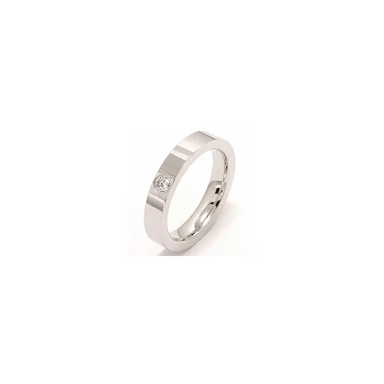 Elegant briljant giftering i 14 karat hvitt gull 0,10 ct