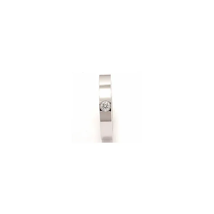 Elegant briljant giftering i 14 karat hvitt gull 0,10 ct