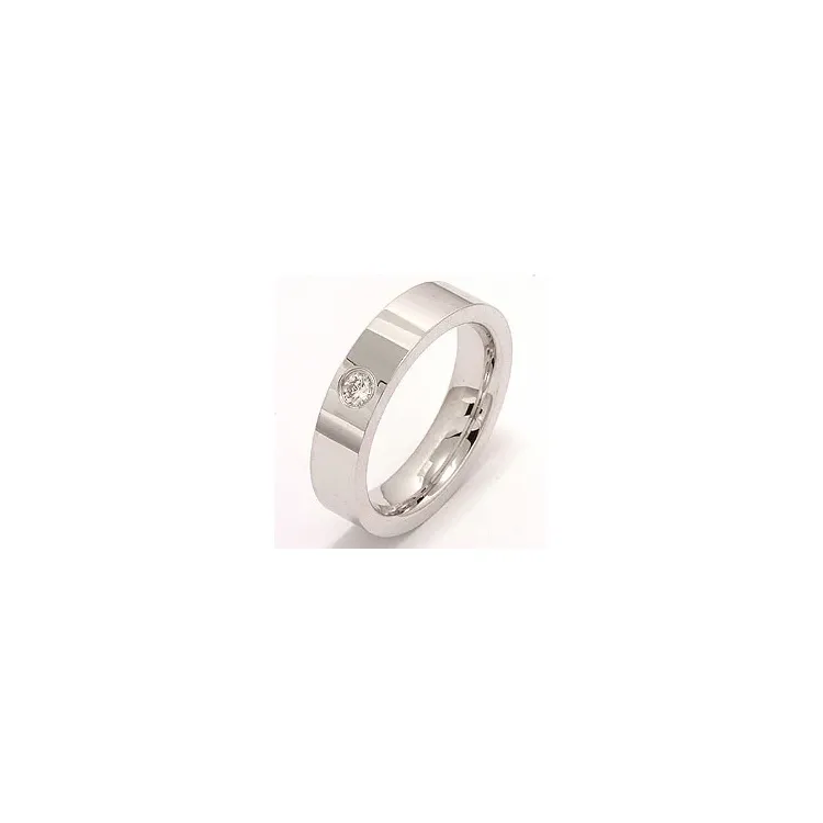 Giftering i 14 karat hvitt gull 0,10 ct