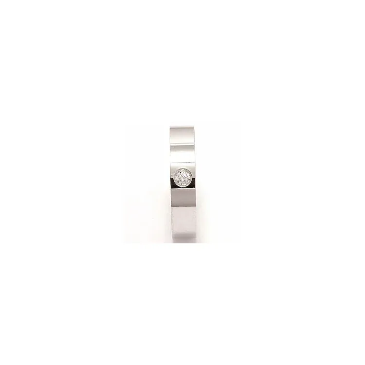 Giftering i 14 karat hvitt gull 0,10 ct