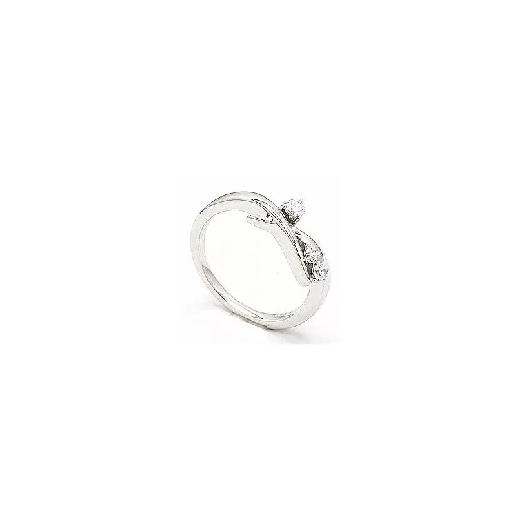 zirkon ring i rodinert sølv