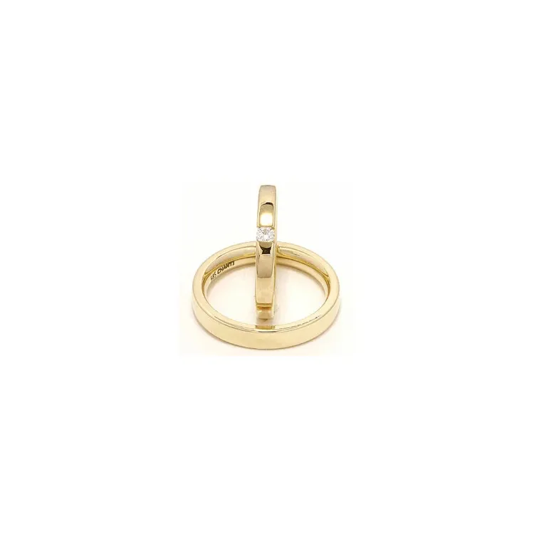 Gifteringer i 14 karat gull 0,10 ct - par