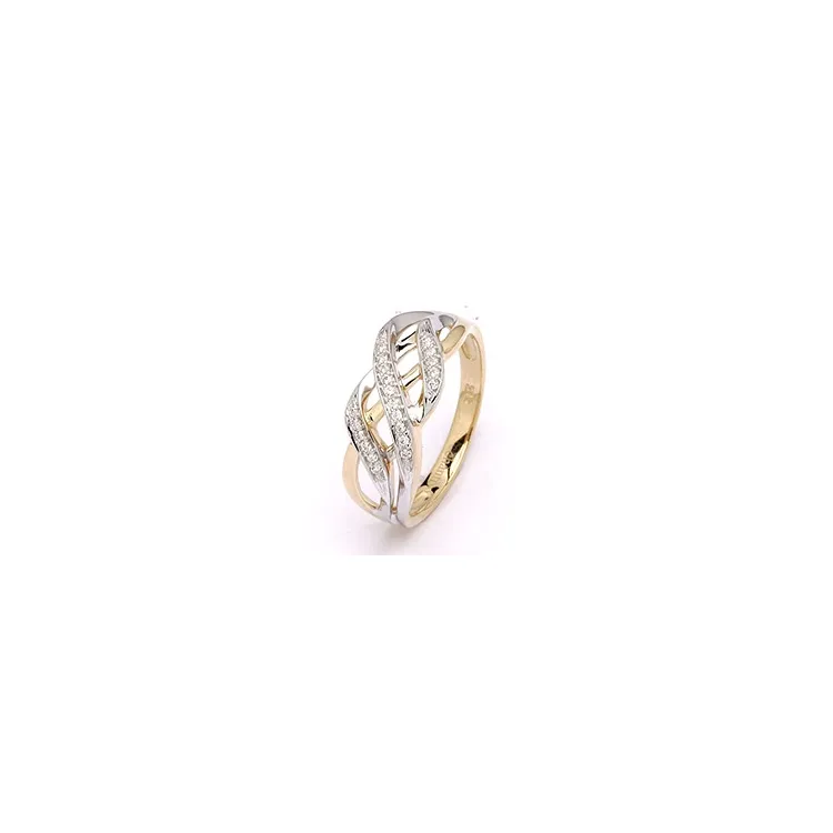 gullring i 9 karat gull med rhodium