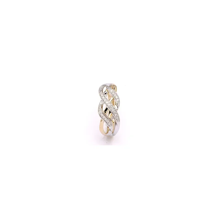 gullring i 9 karat gull med rhodium