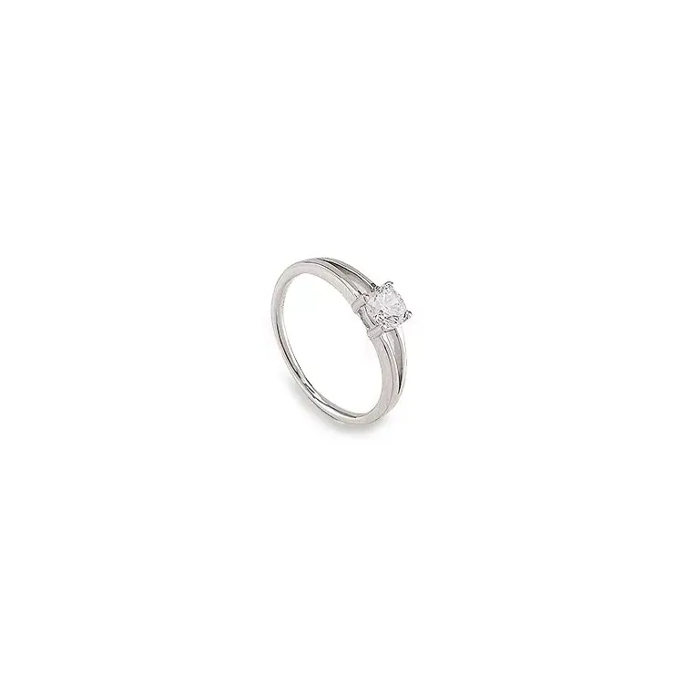 fingerringer: zirkon sølv ring i rodinert sølv