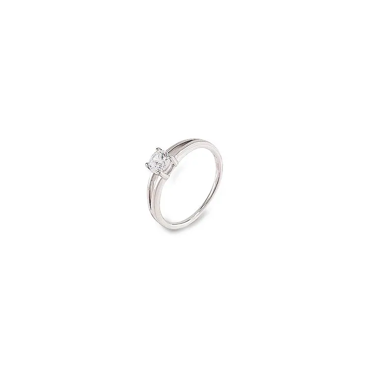 fingerringer: zirkon sølv ring i rodinert sølv