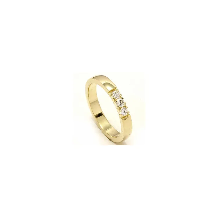 alliansering i 14 karat gull 3 x 0,07 ct