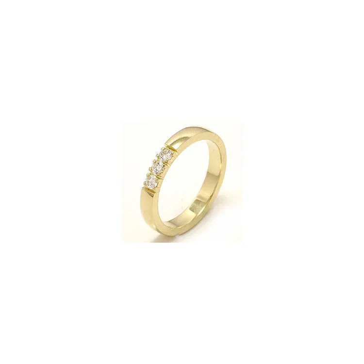 alliansering i 14 karat gull 3 x 0,07 ct