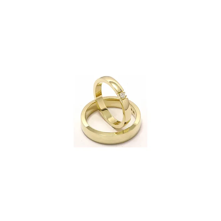 Gifteringer i 14 karat gull 1x0,05 ct - par