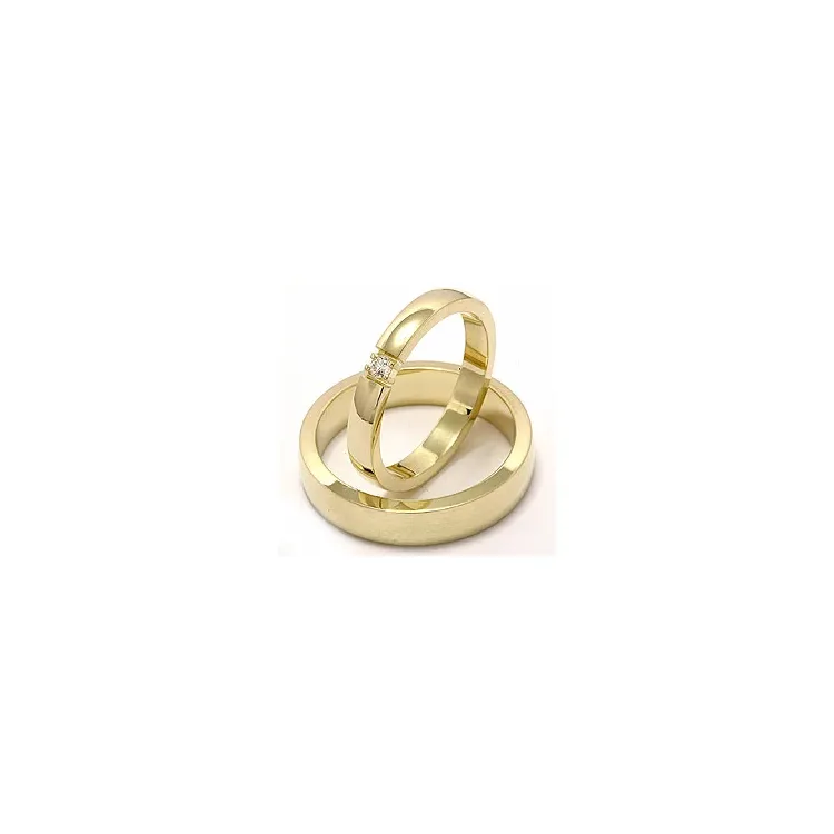 Gifteringer i 14 karat gull 1x0,05 ct - par