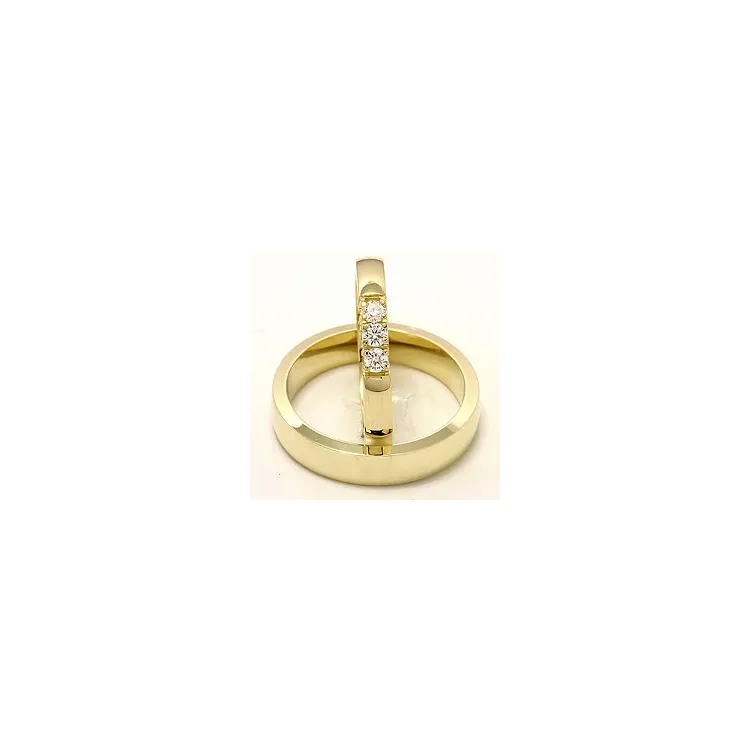gifteringer i 14 karat gull 3x0,07 ct - par