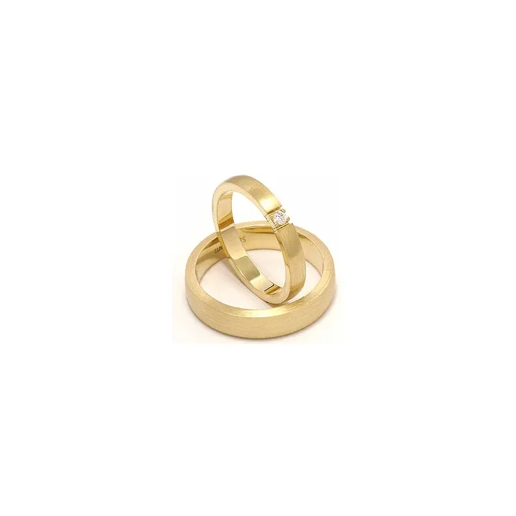 Matt gifteringer i 14 karat gull 0,05 ct ct - par