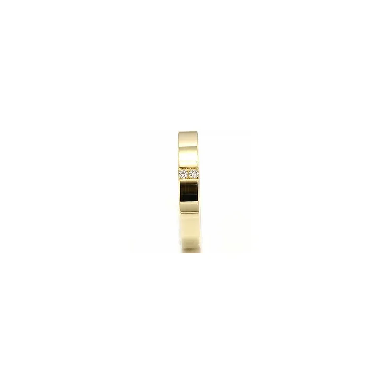 Elegant smal giftering i 14 karat gull 2 x 0,018 ct