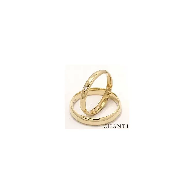 diamant gifteringer i 14 karat gull 0,025 ct - par