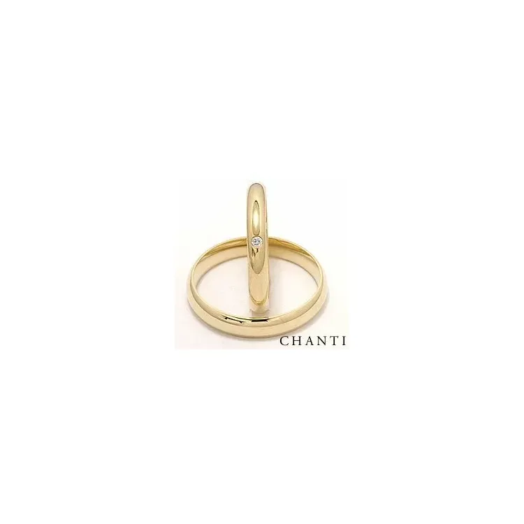diamant gifteringer i 14 karat gull 0,025 ct - par