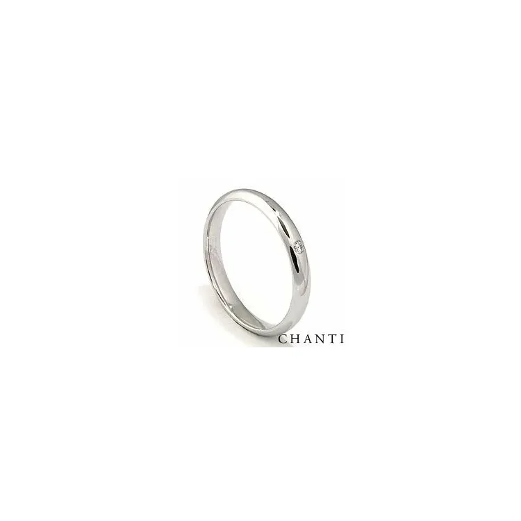 rund giftering i 14 karat hvitt gull 0,025 ct