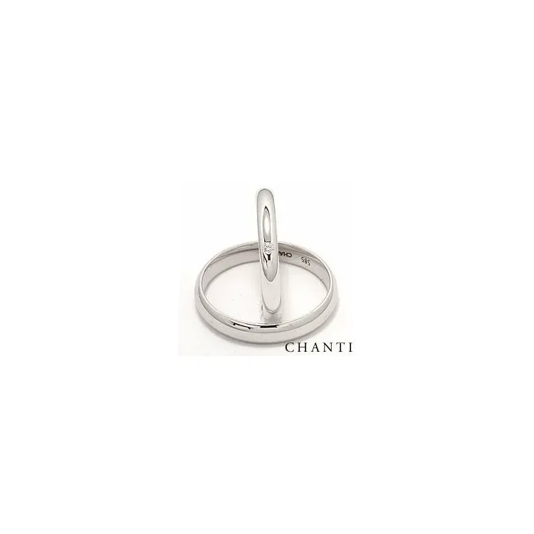 runde gifteringer i 14 karat hvitt gull 0,025 ct - par