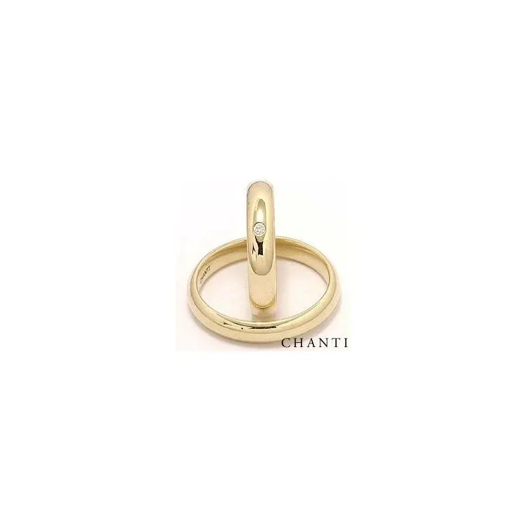 runde gifteringer i 14 karat gull 0,025 ct - par