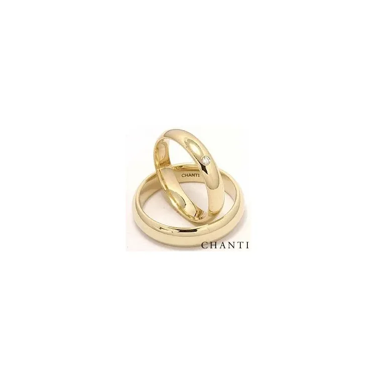 runde diamant gifteringer i 14 karat gull 0,025 ct - par