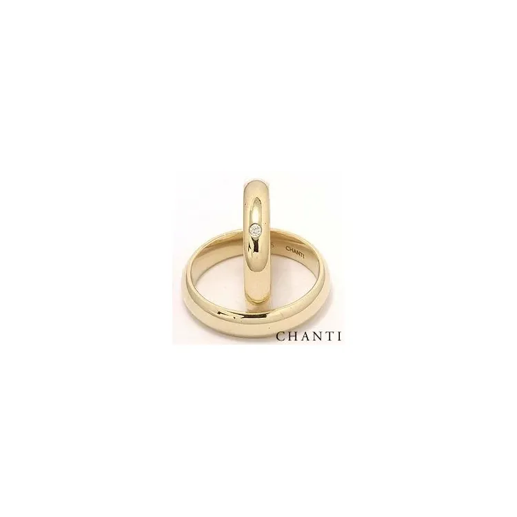 runde diamant gifteringer i 14 karat gull 0,025 ct - par