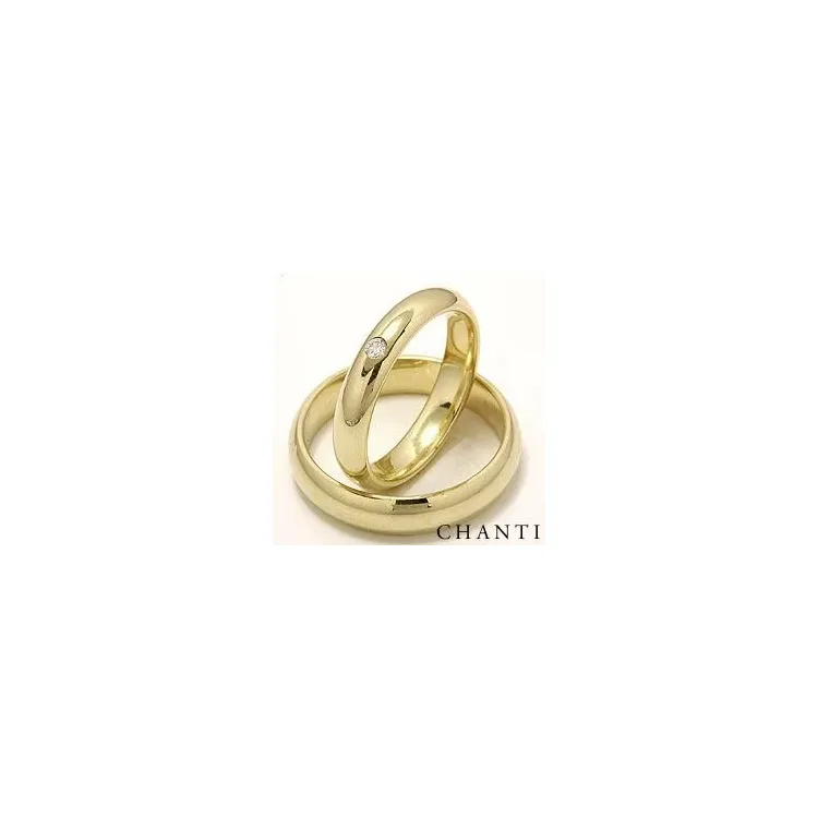 runde diamant gifteringer i 14 karat gull 0,05 ct - par
