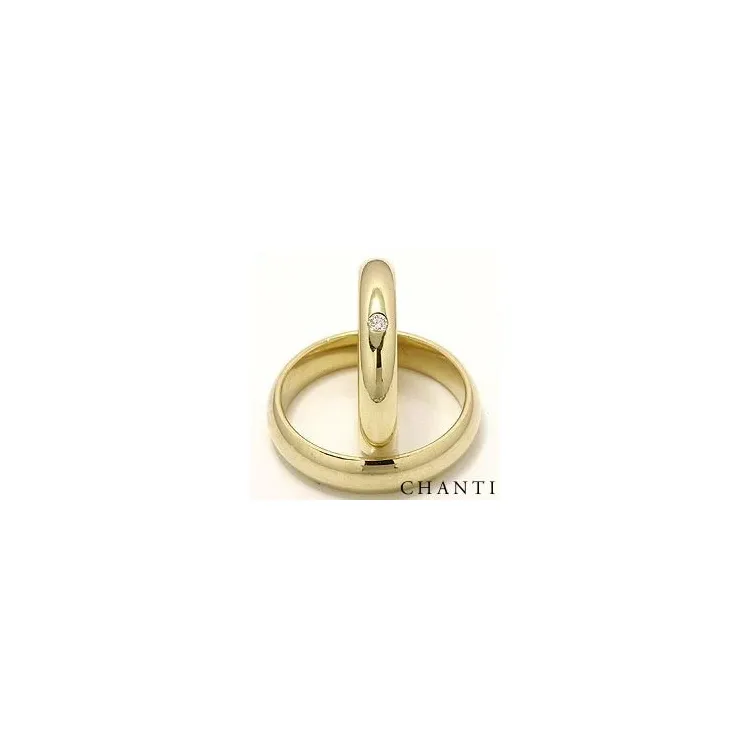 runde diamant gifteringer i 14 karat gull 0,05 ct - par