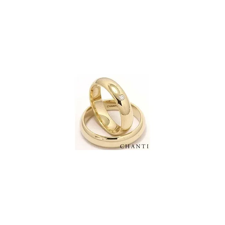 Gifteringer i 14 karat gull 0,05 ct - par