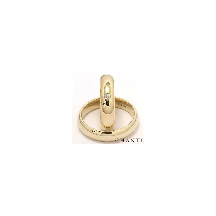 Gifteringer i 14 karat gull 0,05 ct - par