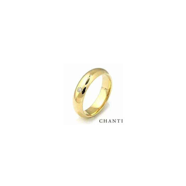 Giftering i 14 karat gull 0,05 ct