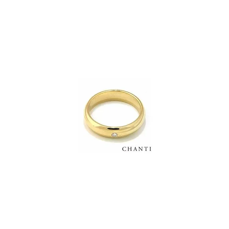 Giftering i 14 karat gull 0,05 ct