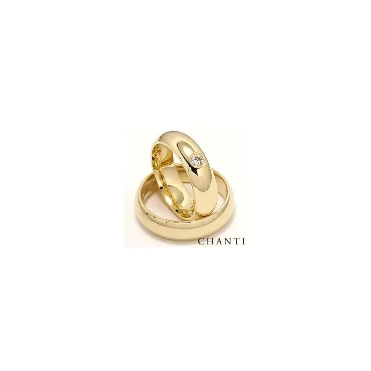 briljant gifteringer i 14 karat gull 0,10 ct - par
