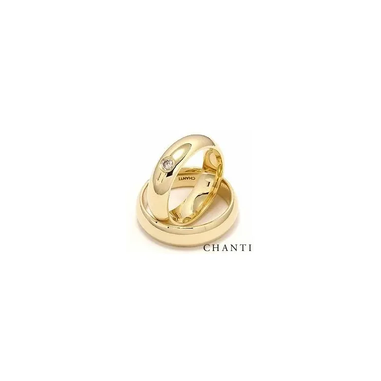 briljant gifteringer i 14 karat gull 0,10 ct - par