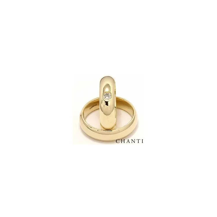 briljant gifteringer i 14 karat gull 0,10 ct - par