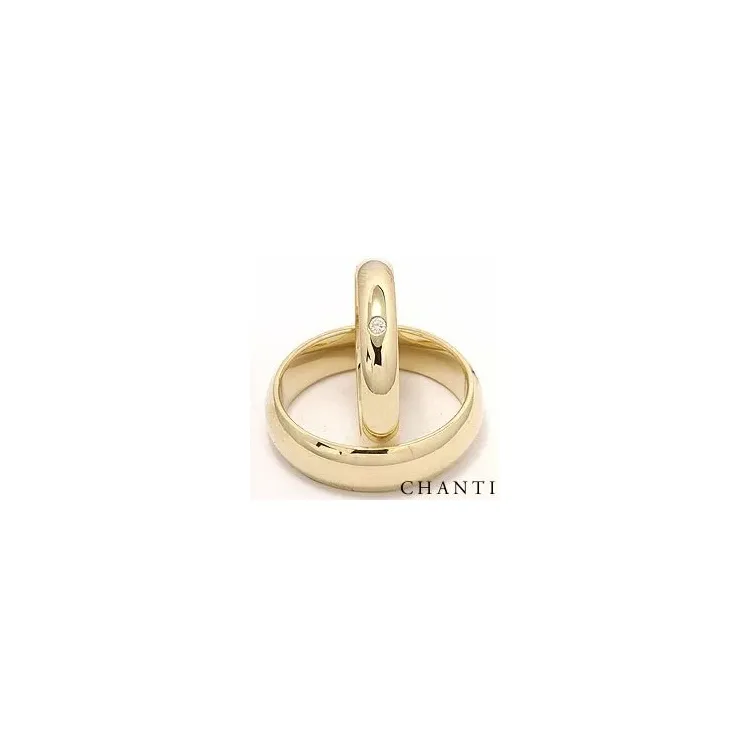 runde briljant gifteringer i 14 karat gull 0,025 ct - par