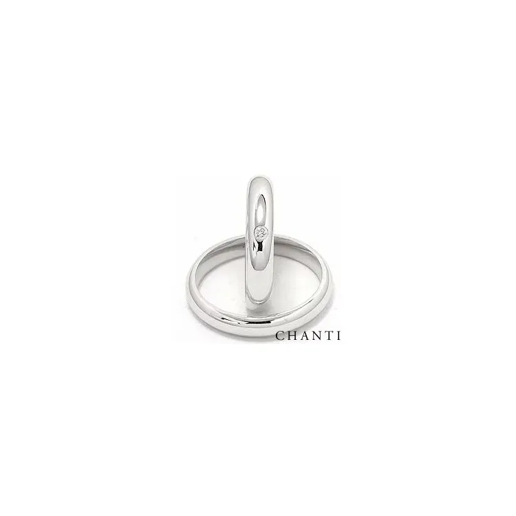 Gifteringer i 14 karat hvitt gull 0,05 ct - par