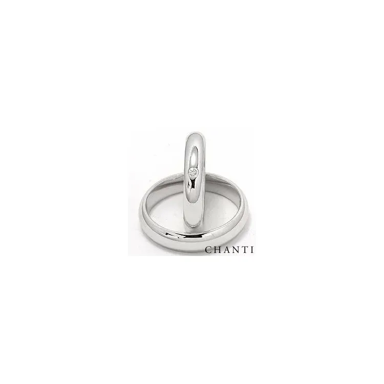 Gifteringer i 14 karat hvitt gull 0,05 ct - par