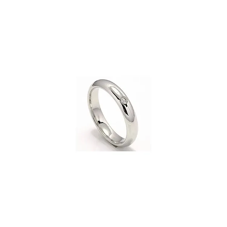 Giftering i 14 karat hvitt gull 0,05 ct