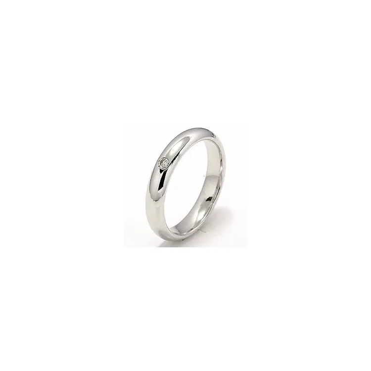 Giftering i 14 karat hvitt gull 0,05 ct