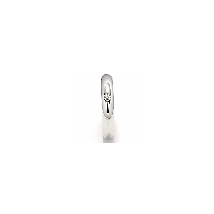 Giftering i 14 karat hvitt gull 0,05 ct
