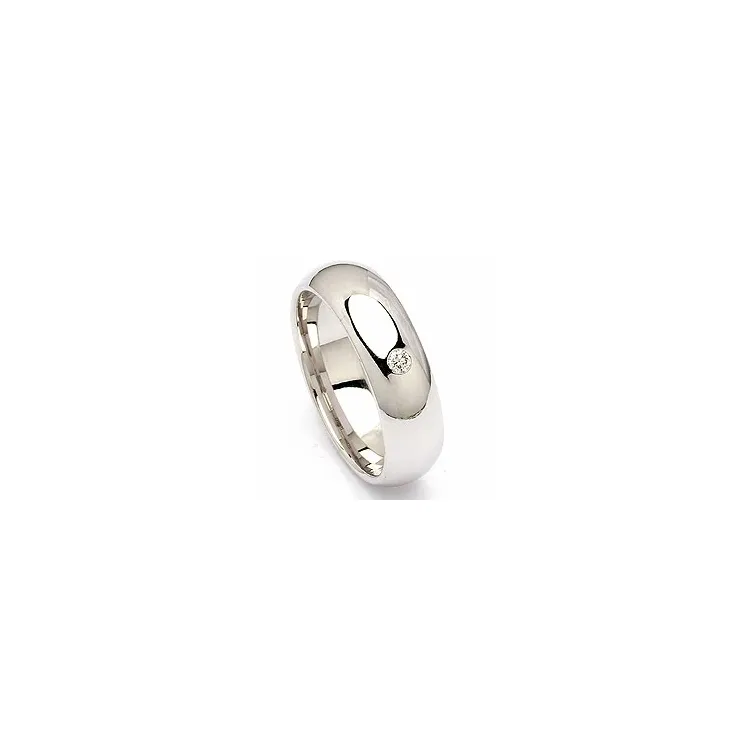 briljant giftering i 14 karat hvitt gull 0,05 ct