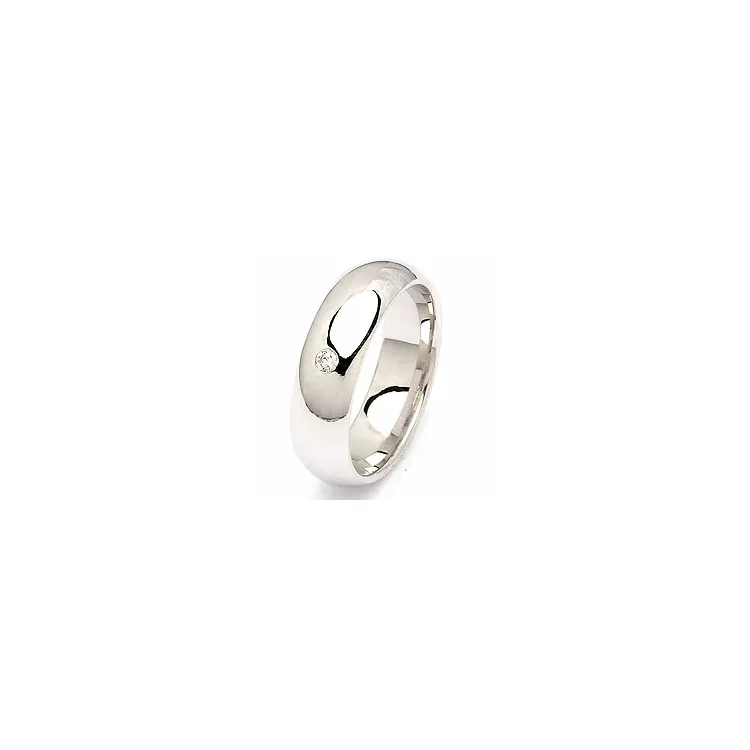 briljant giftering i 14 karat hvitt gull 0,05 ct